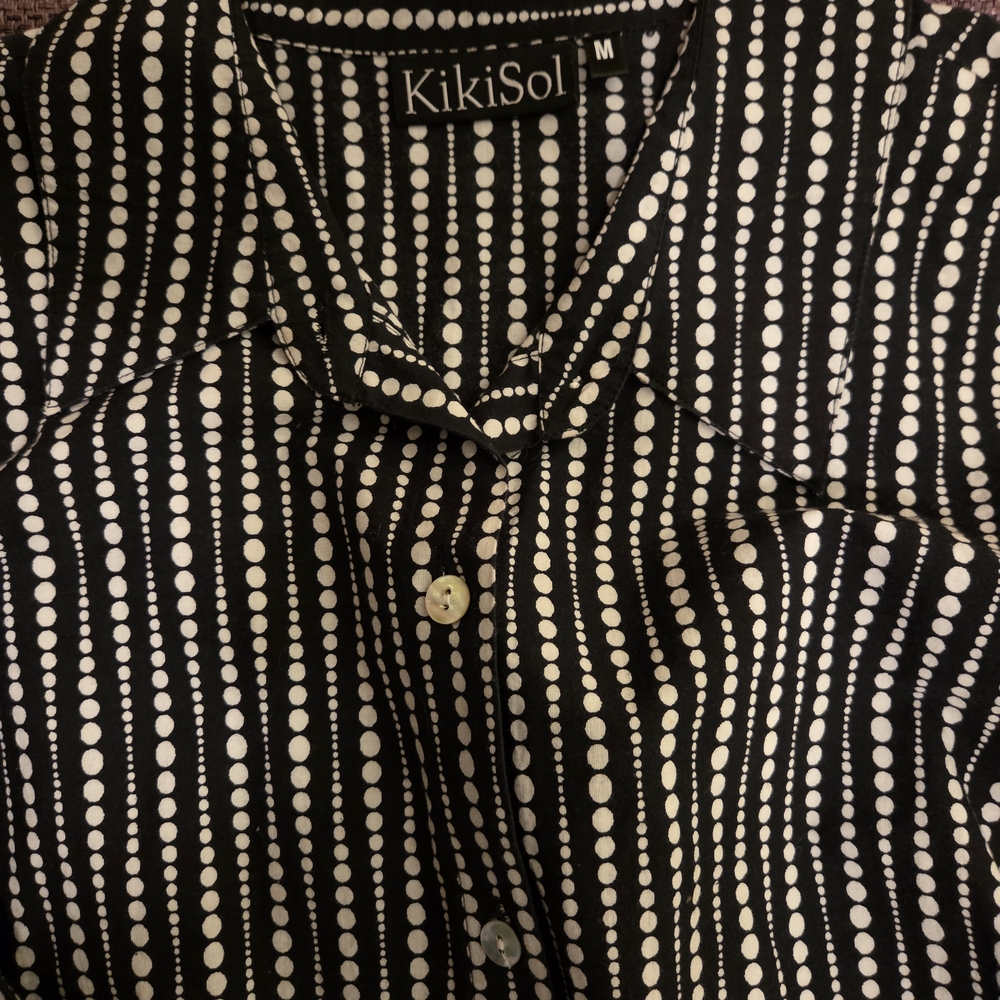 KikiSol Black and White Long Sleeve Dress